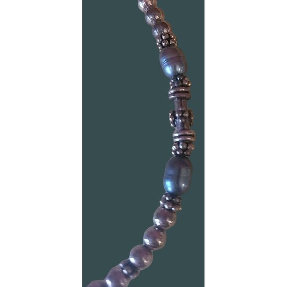 Mauve 15" Gray bracelet Silver Boho Toggle Closure goth punk bohemian - Picture 2 of 6